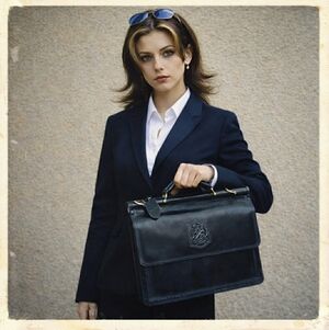 Vintage Belle Rose Black Patent Leather Handbag Organizer Business Academia